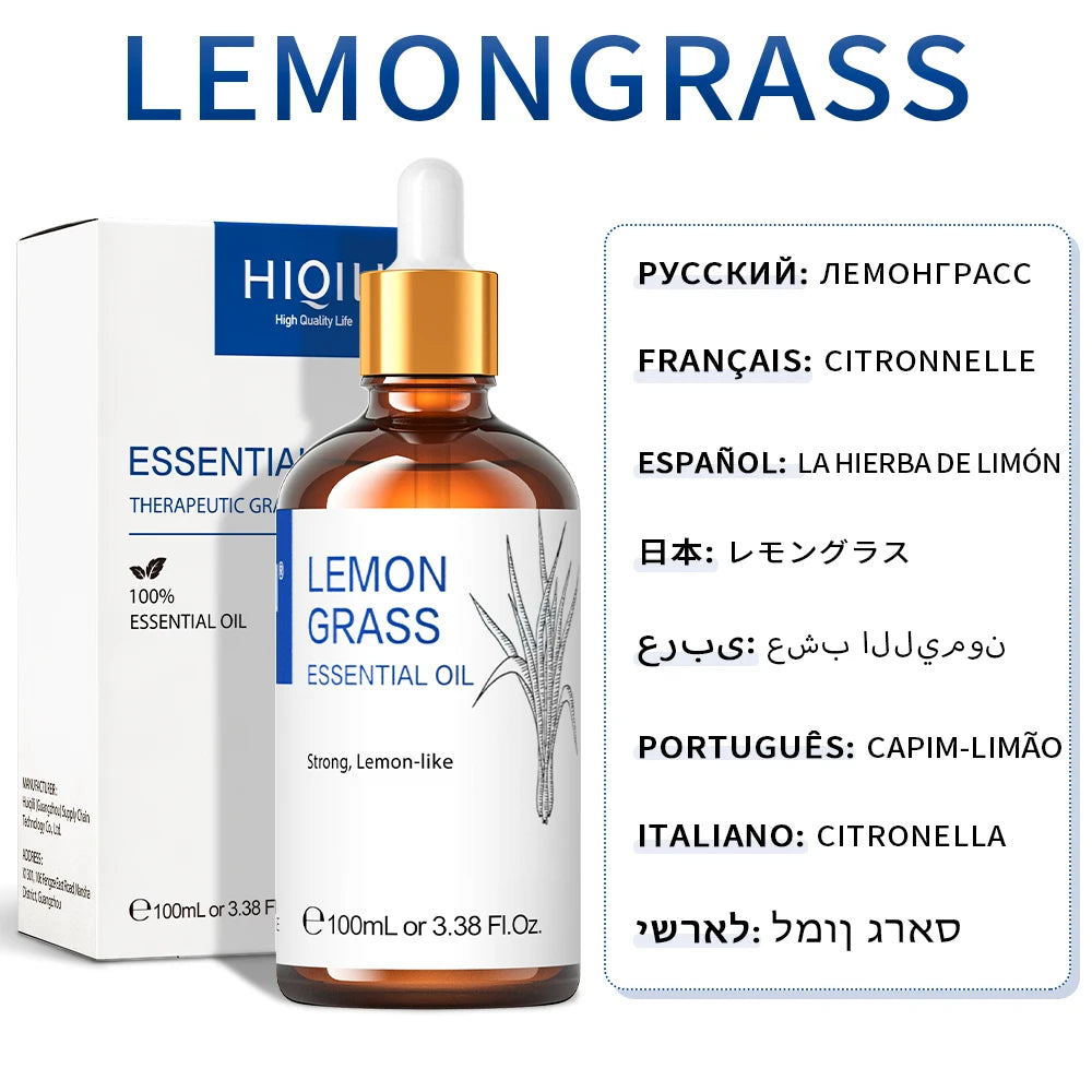 HIQILI Lavender Jasmine Rose Vanilla Mint Eucalyptus Lemon Essential Oils