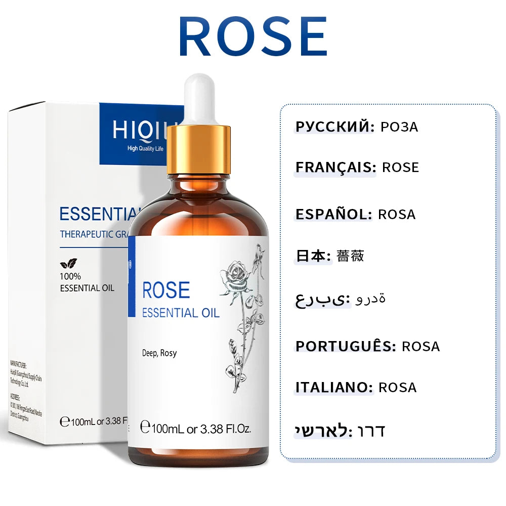 HIQILI Lavender Jasmine Rose Vanilla Mint Eucalyptus Lemon Essential Oils