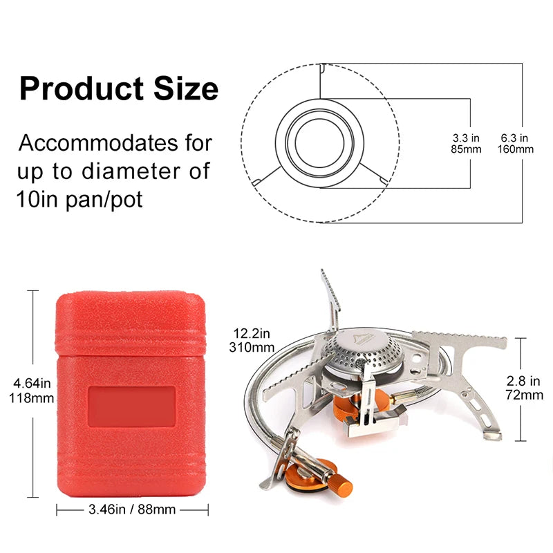 Widesea Camping Gas Stove Outdoor Burner For Cookout And Travel