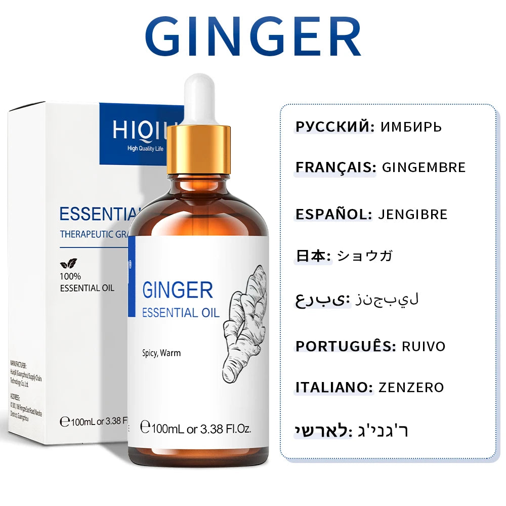 HIQILI Lavender Jasmine Rose Vanilla Mint Eucalyptus Lemon Essential Oils