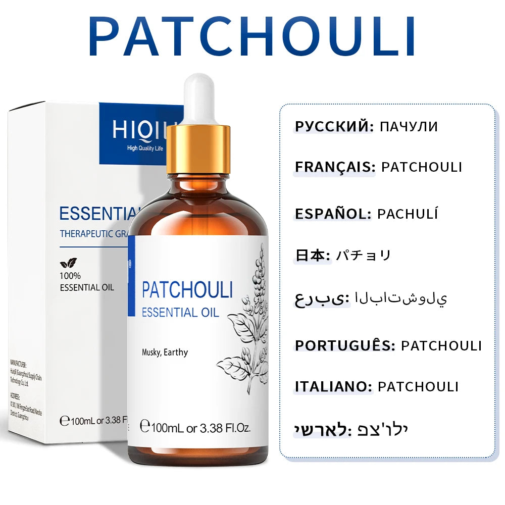 HIQILI Lavender Jasmine Rose Vanilla Mint Eucalyptus Lemon Essential Oils