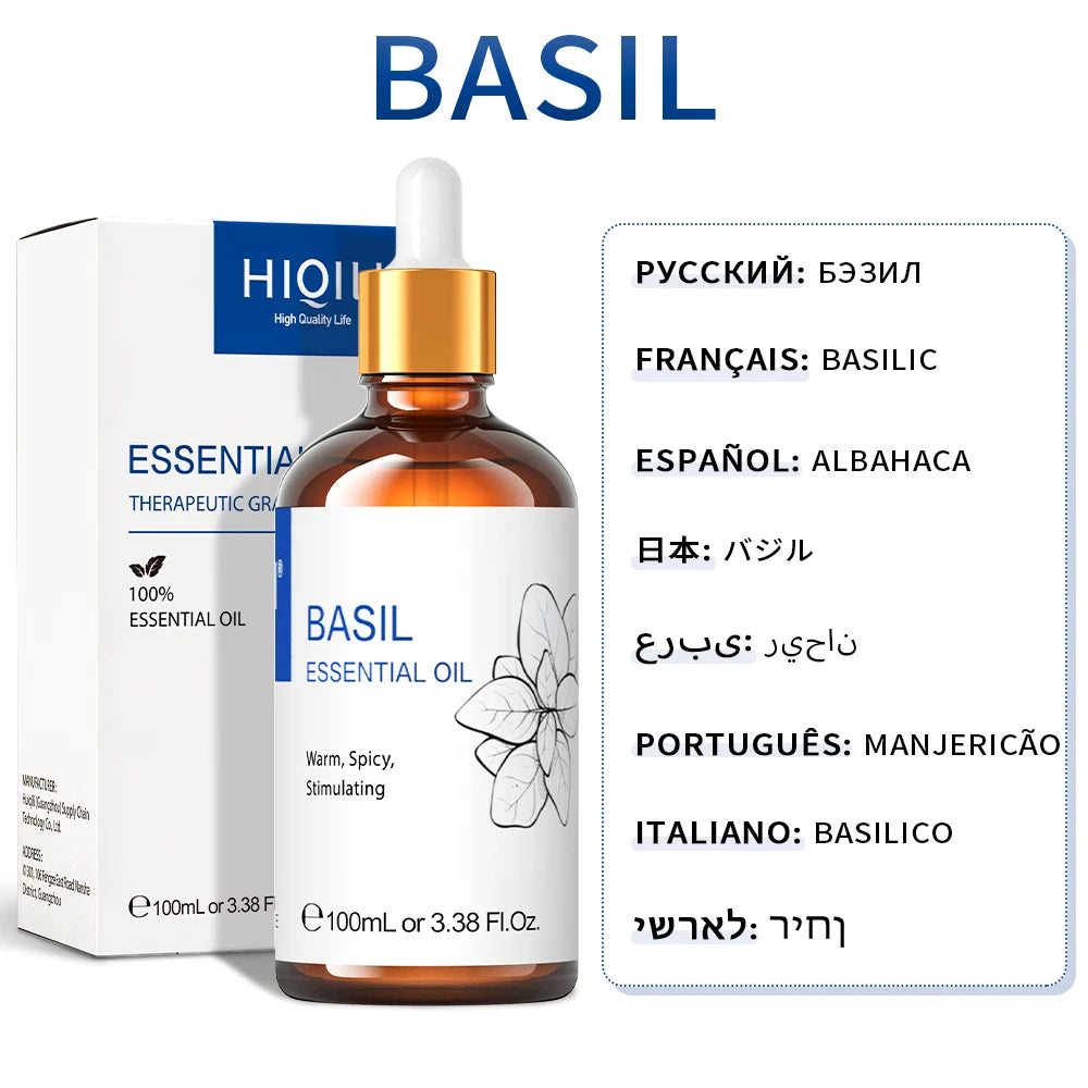 HIQILI Lavender Jasmine Rose Vanilla Mint Eucalyptus Lemon Essential Oils