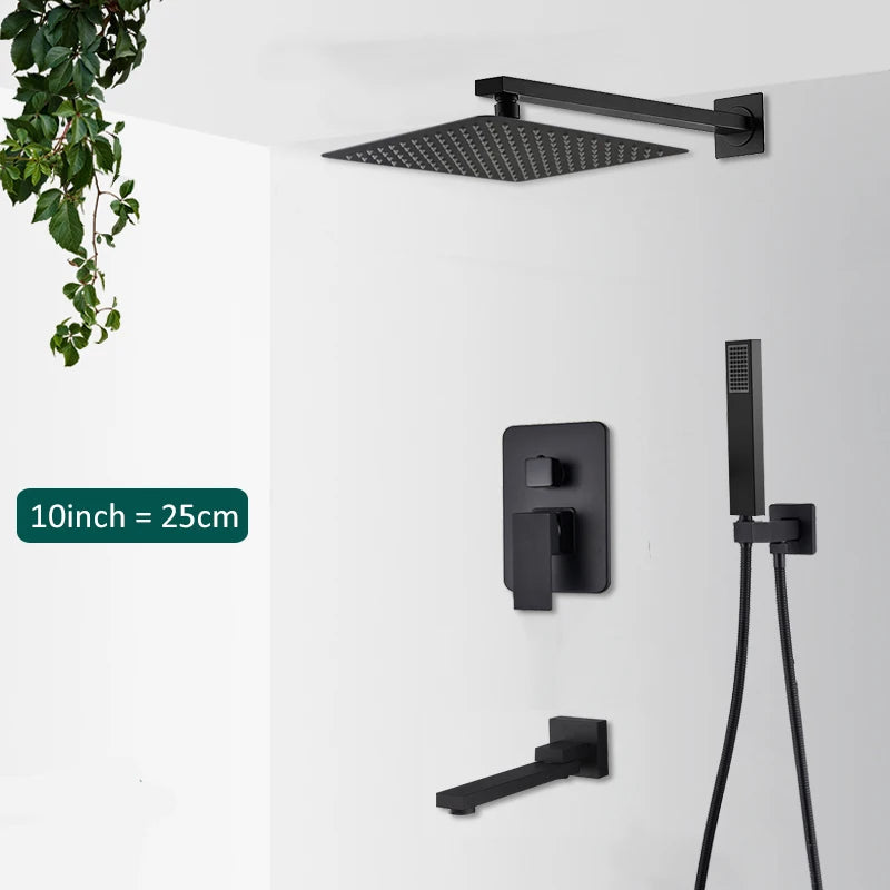 Quyanre Concealed In Wall Digital Shower System With Tub Spout