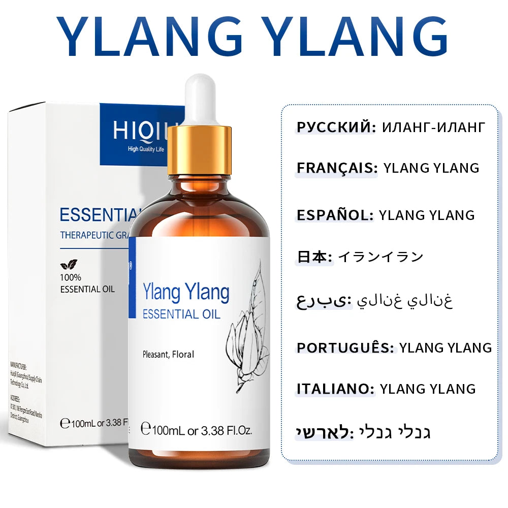 HIQILI Lavender Jasmine Rose Vanilla Mint Eucalyptus Lemon Essential Oils