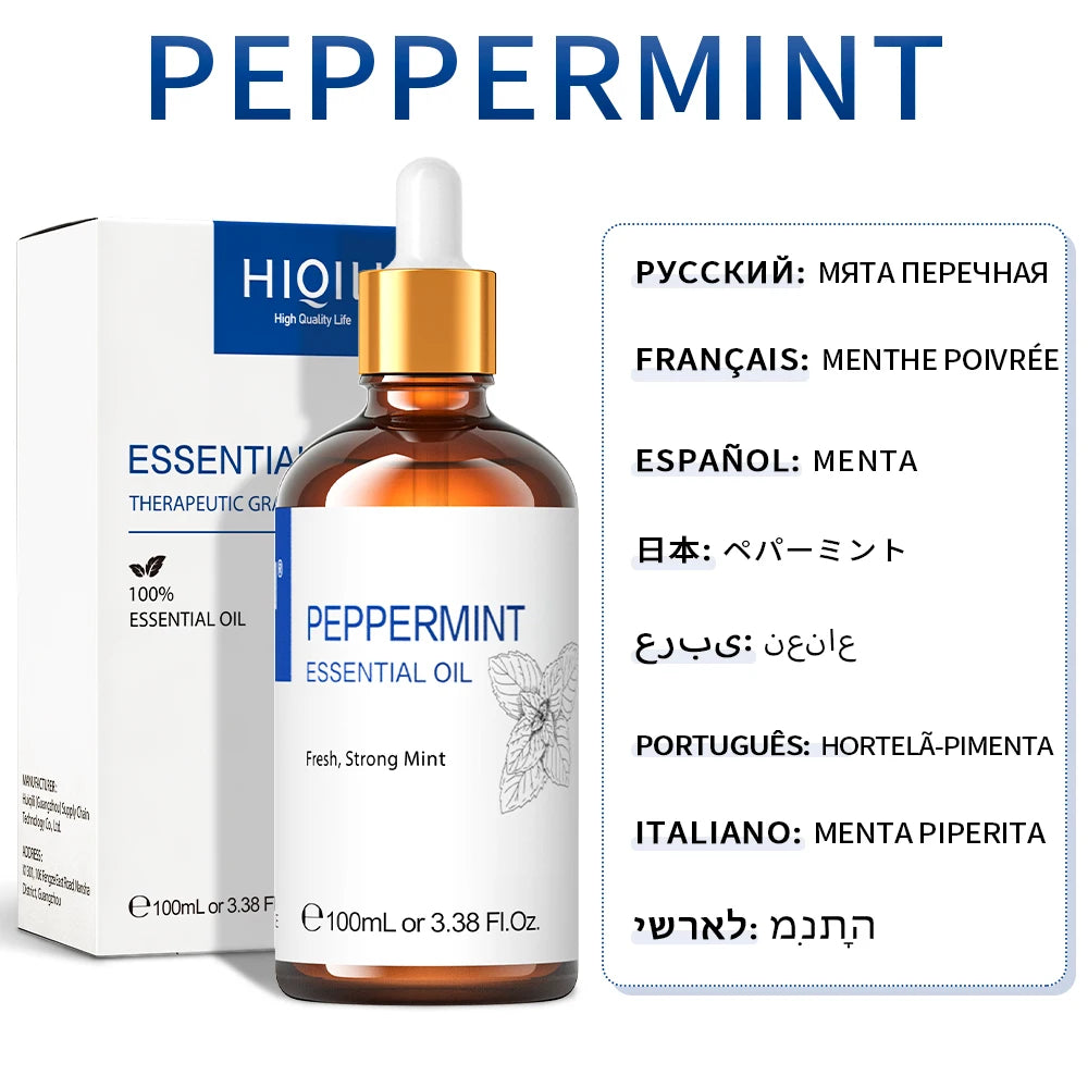 HIQILI Lavender Jasmine Rose Vanilla Mint Eucalyptus Lemon Essential Oils