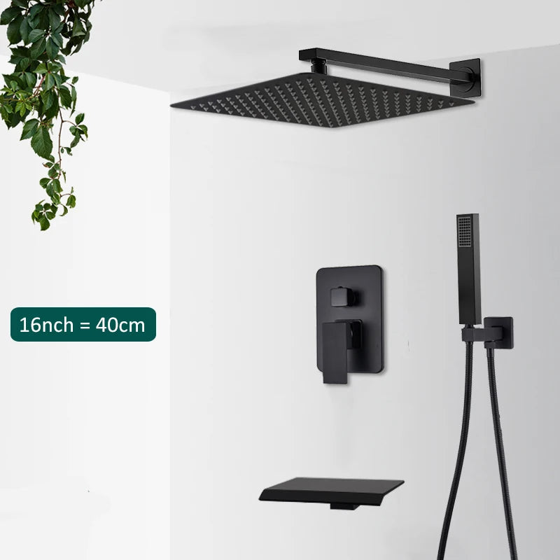 Quyanre Concealed In Wall Digital Shower System With Tub Spout