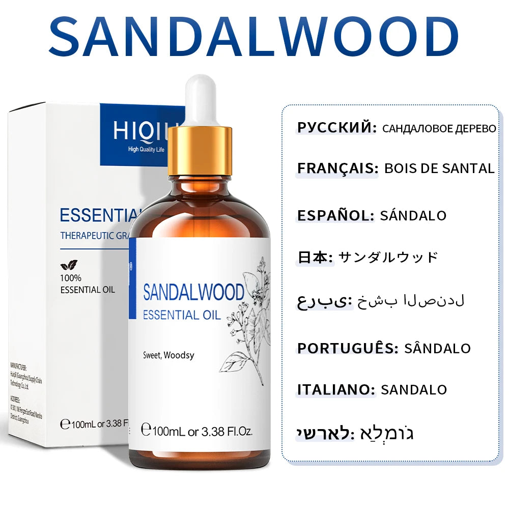 HIQILI Lavender Jasmine Rose Vanilla Mint Eucalyptus Lemon Essential Oils