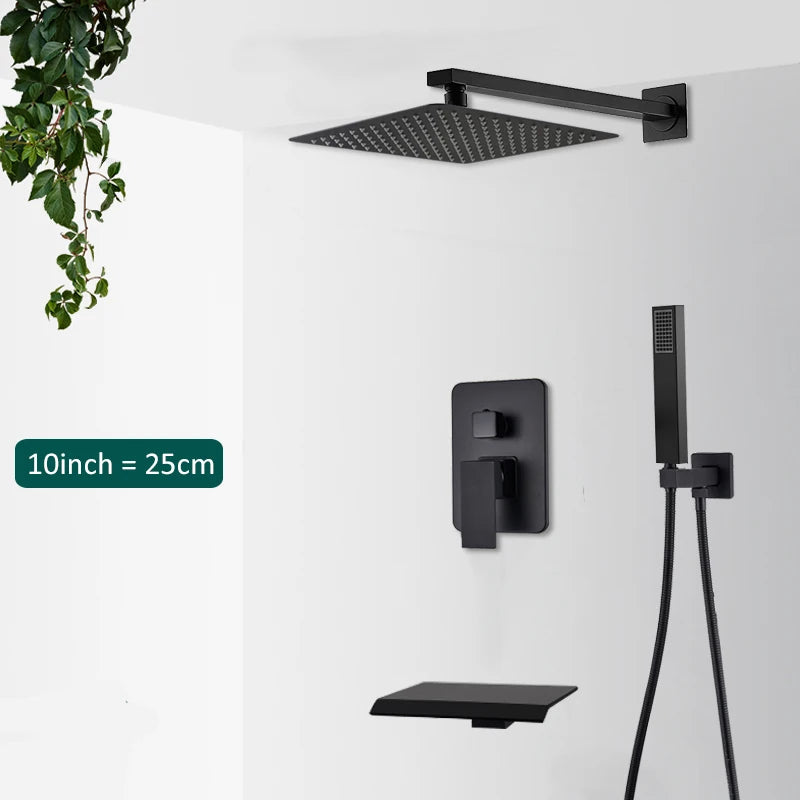 Quyanre Concealed In Wall Digital Shower System With Tub Spout