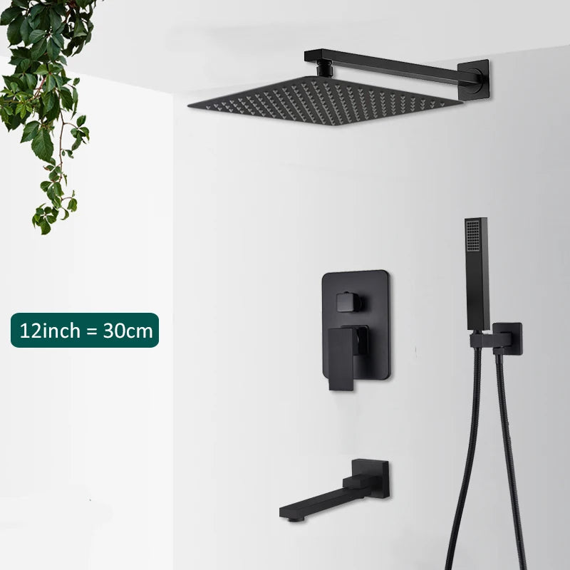 Quyanre Concealed In Wall Digital Shower System With Tub Spout