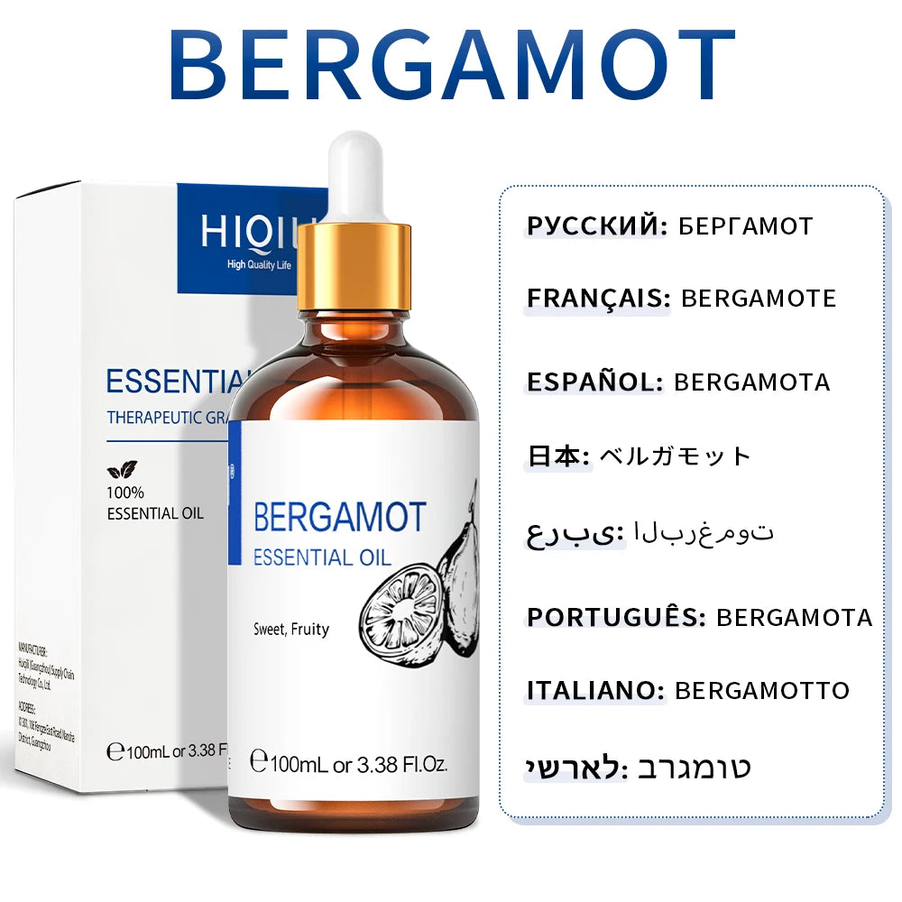 HIQILI Lavender Jasmine Rose Vanilla Mint Eucalyptus Lemon Essential Oils
