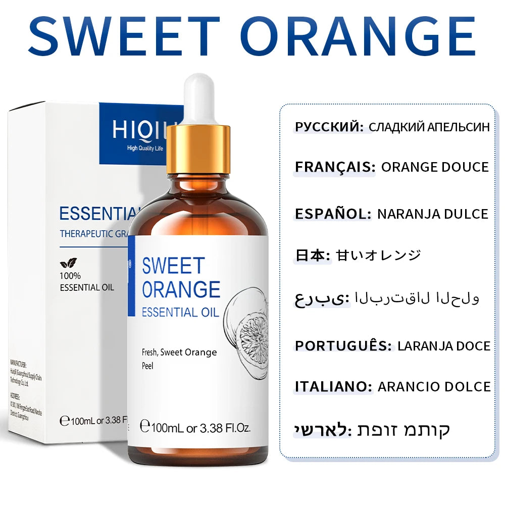 HIQILI Lavender Jasmine Rose Vanilla Mint Eucalyptus Lemon Essential Oils