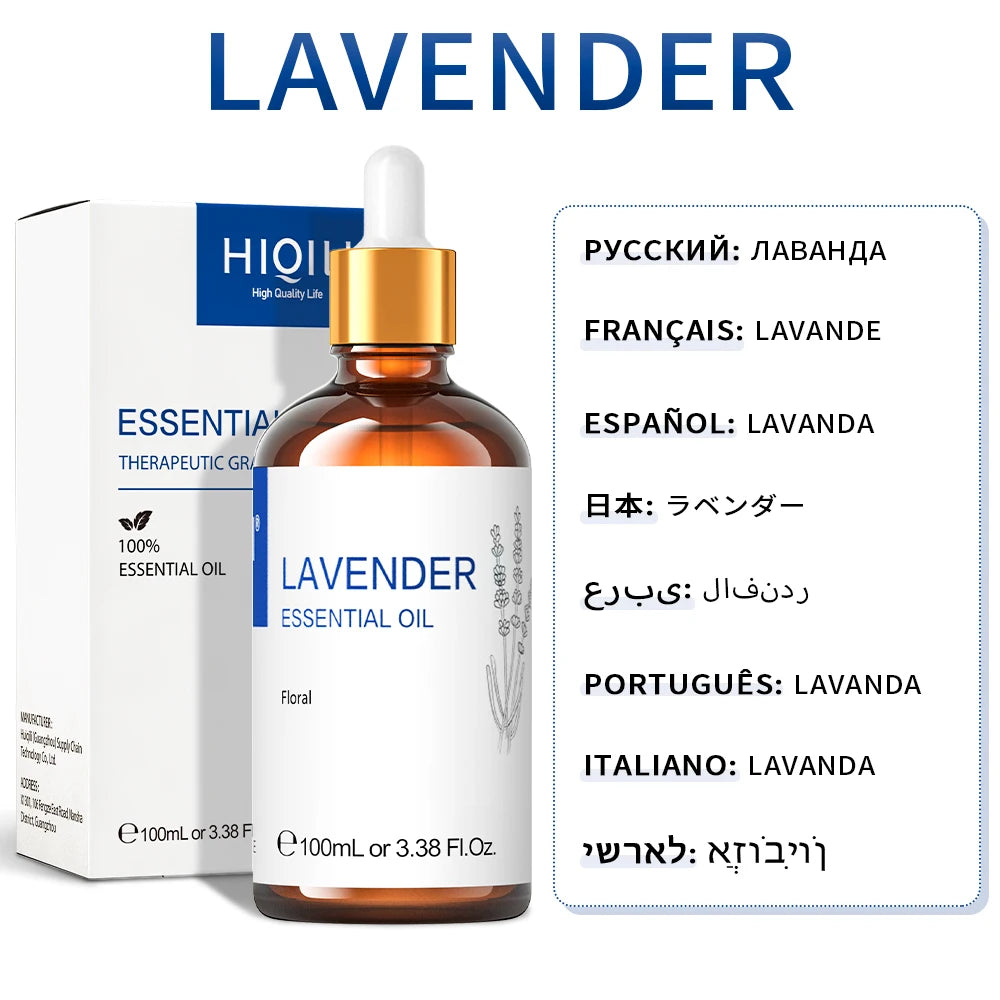 HIQILI Lavender Jasmine Rose Vanilla Mint Eucalyptus Lemon Essential Oils