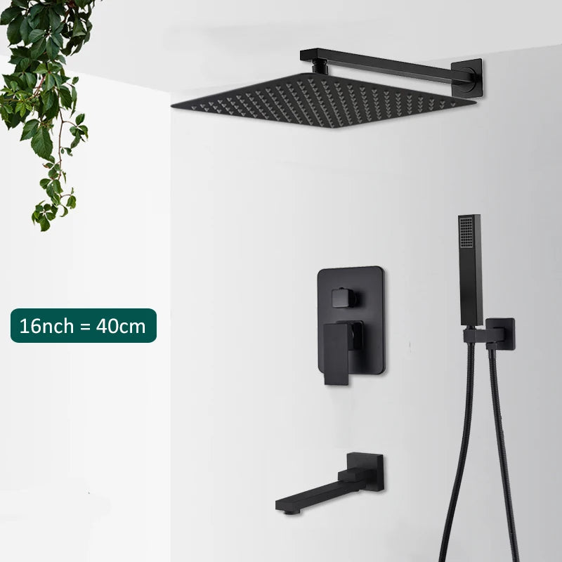 Quyanre Concealed In Wall Digital Shower System With Tub Spout