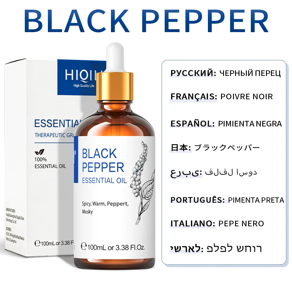 HIQILI Lavender Jasmine Rose Vanilla Mint Eucalyptus Lemon Essential Oils