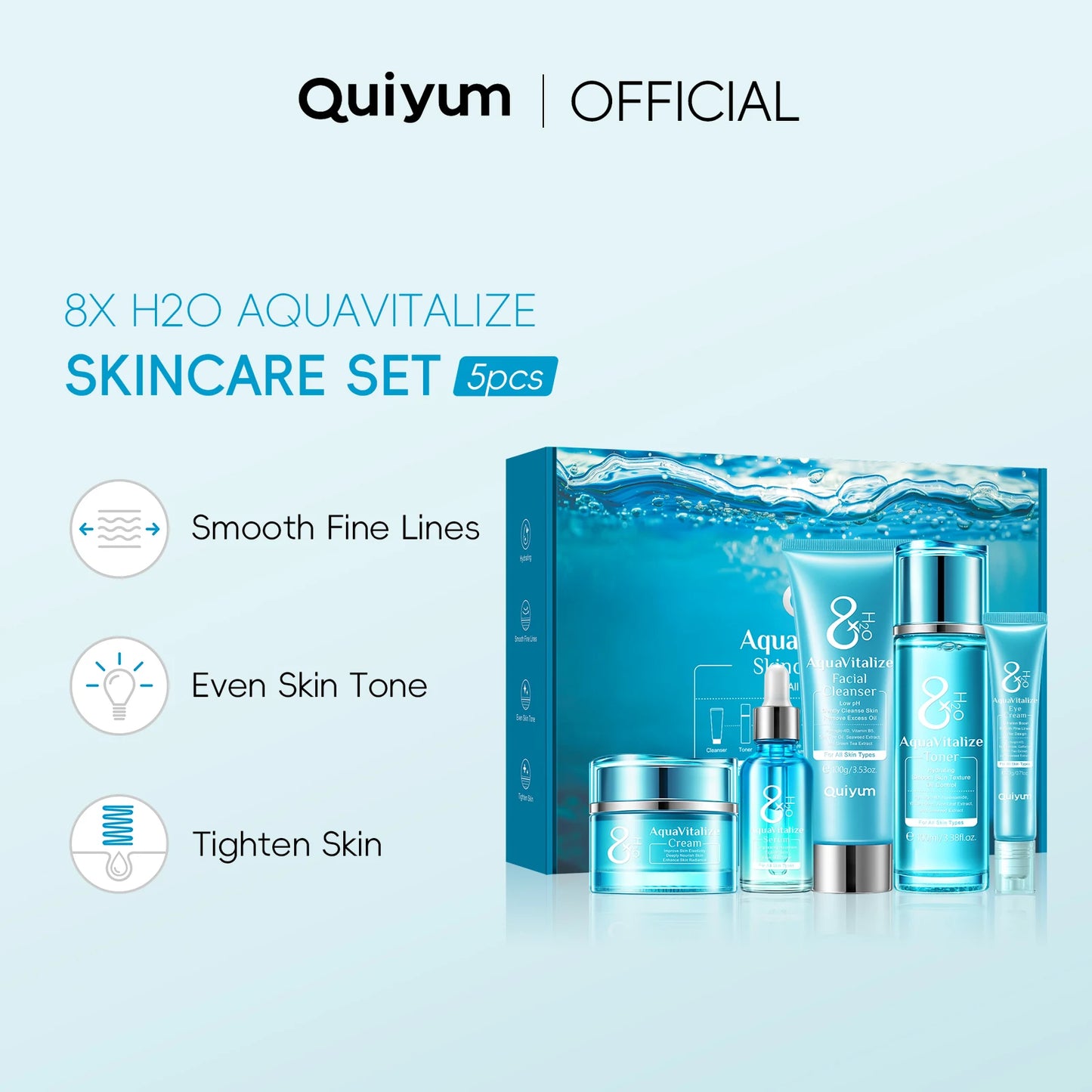 Laikou AquaVitalize Hydration Skincare Set 5 Piece Deep Wrinkle Care