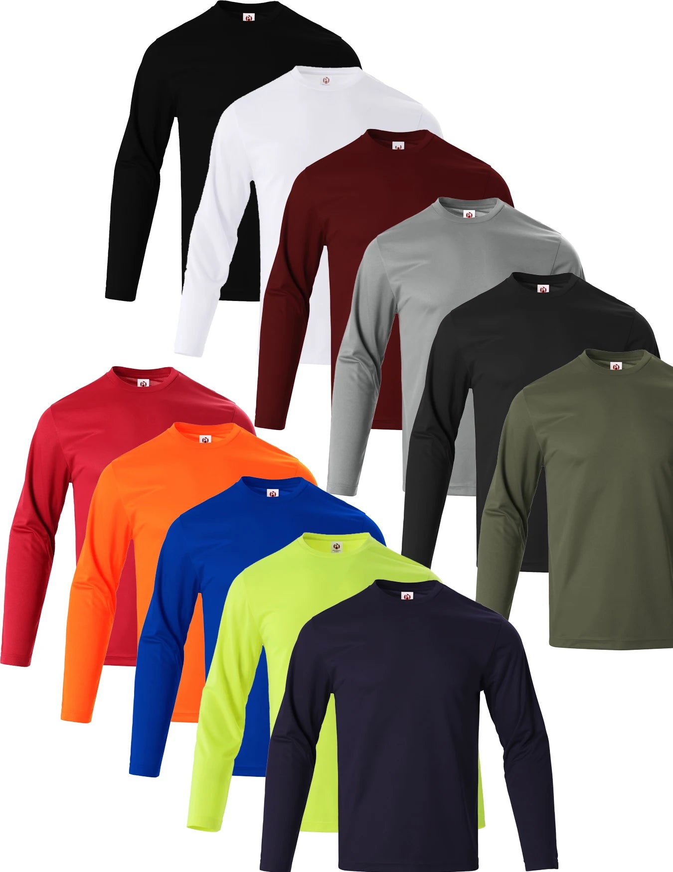Men's Quick Dry Long Sleeve T Shirt Moisture Wicking Breathable