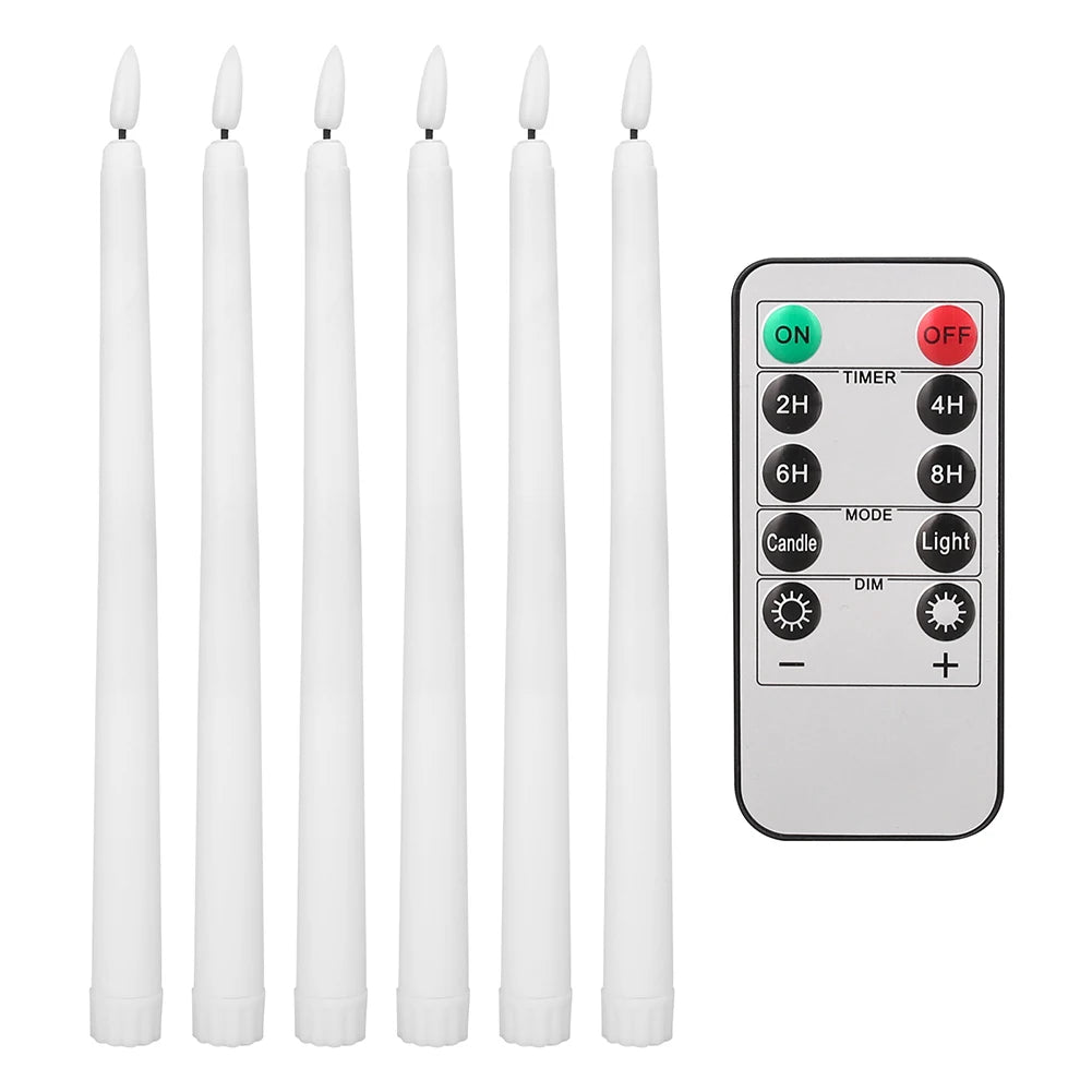 LED Flameless Taper Candles With 10-Key Remote Battery Operated