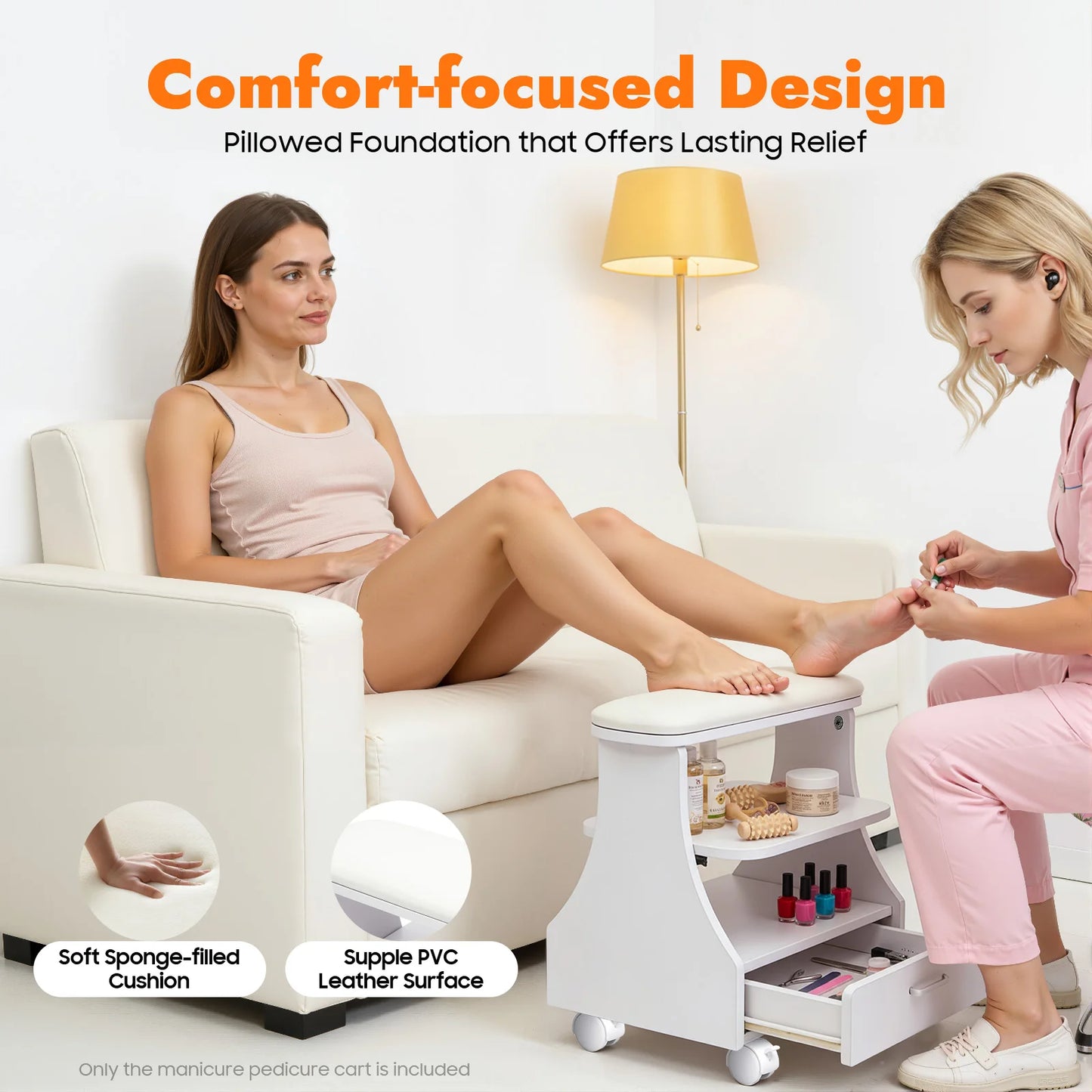 Bymaocar 3 Tier Pedicure Stool With Foot Basin Holder Salon
