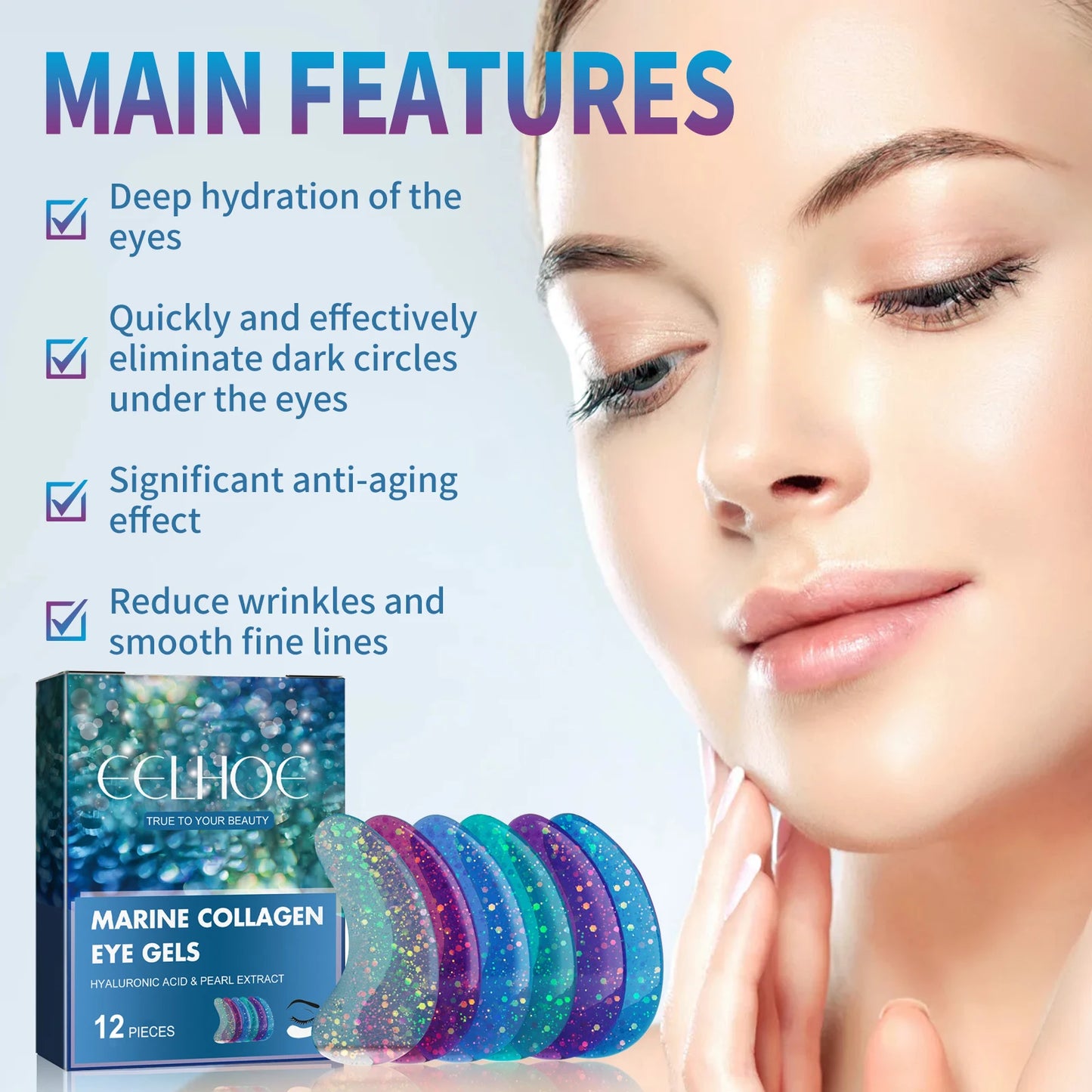 Eelhoe Collagen Eye Mask Relieve Puffiness Lighten Dark Circles