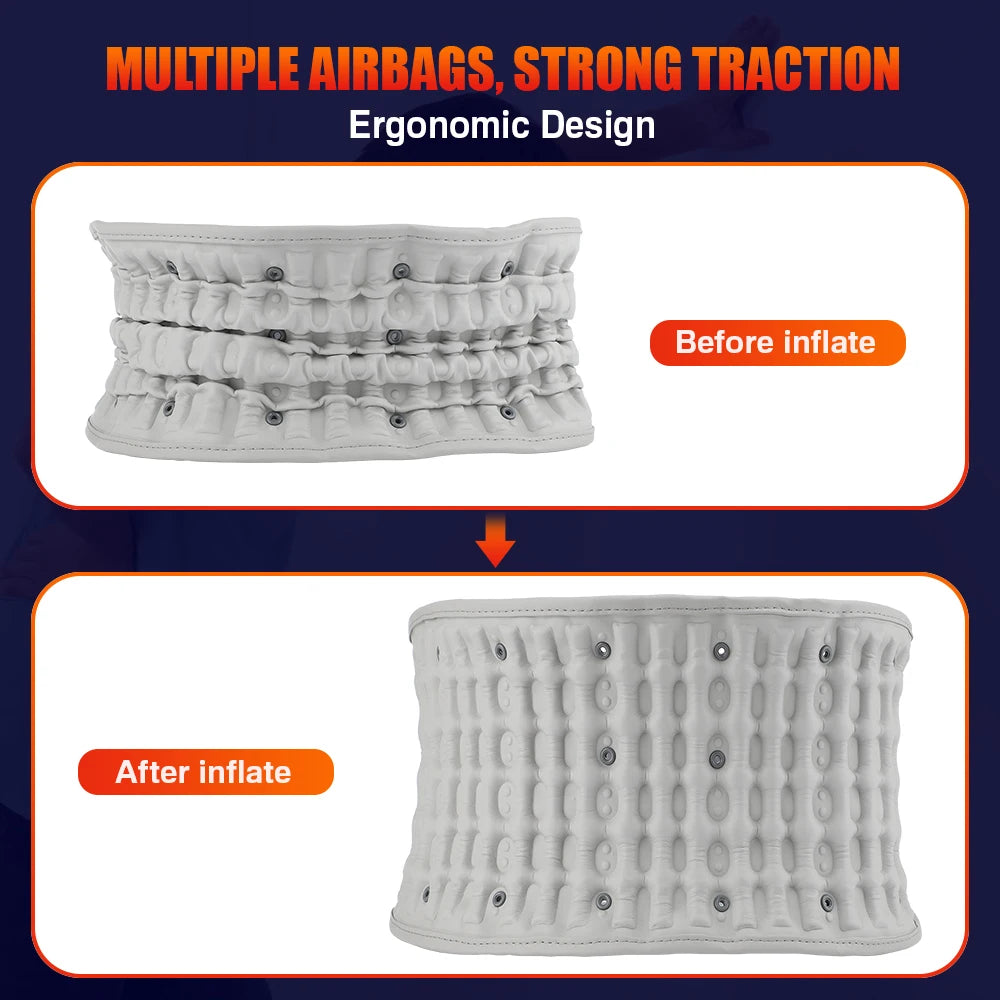 PastSky Rechargeable Heating Waist Back Massage LED Inflatable Lumbar Device