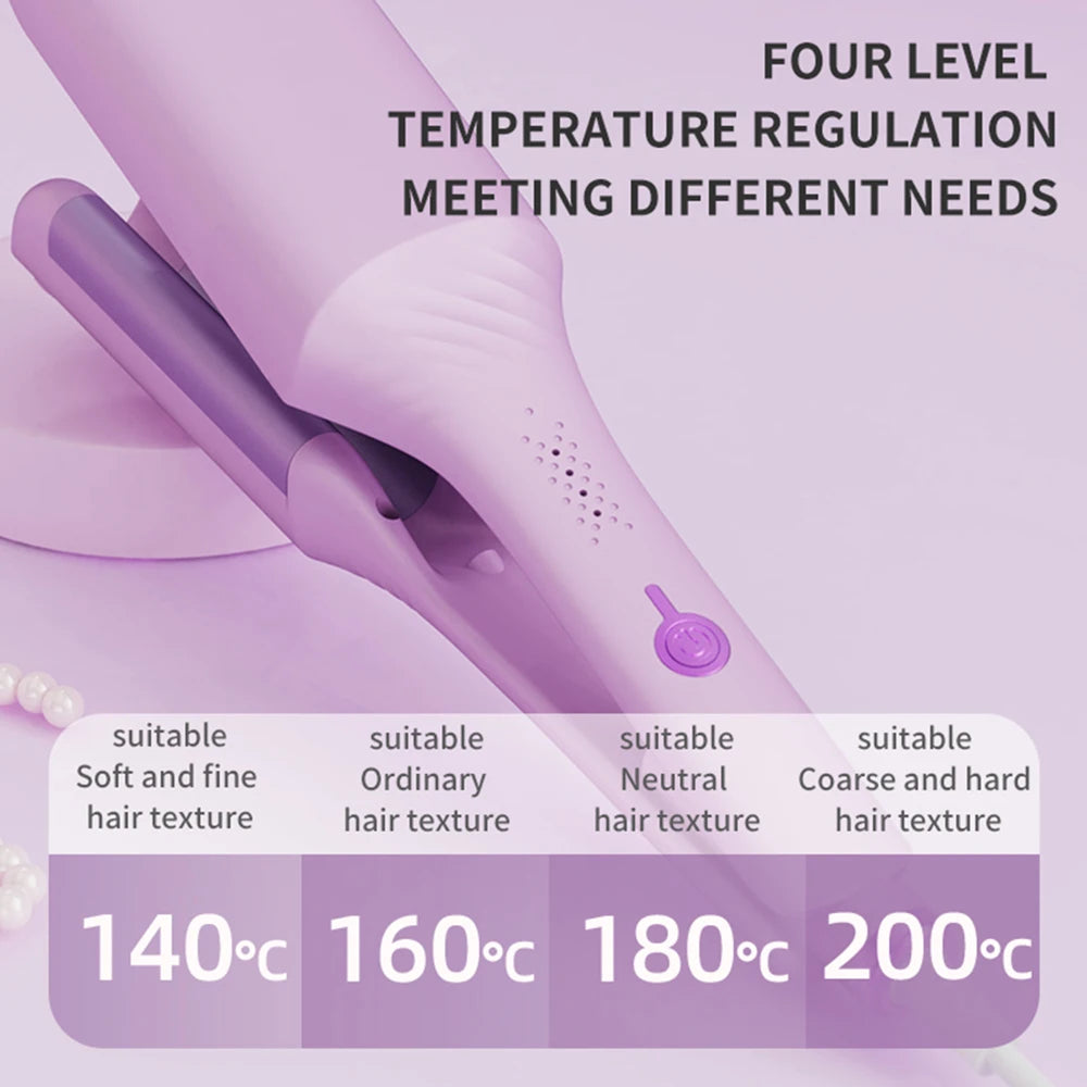 Adjustable Temperature Electric Spiral Hair Curling Iron Styler Wand