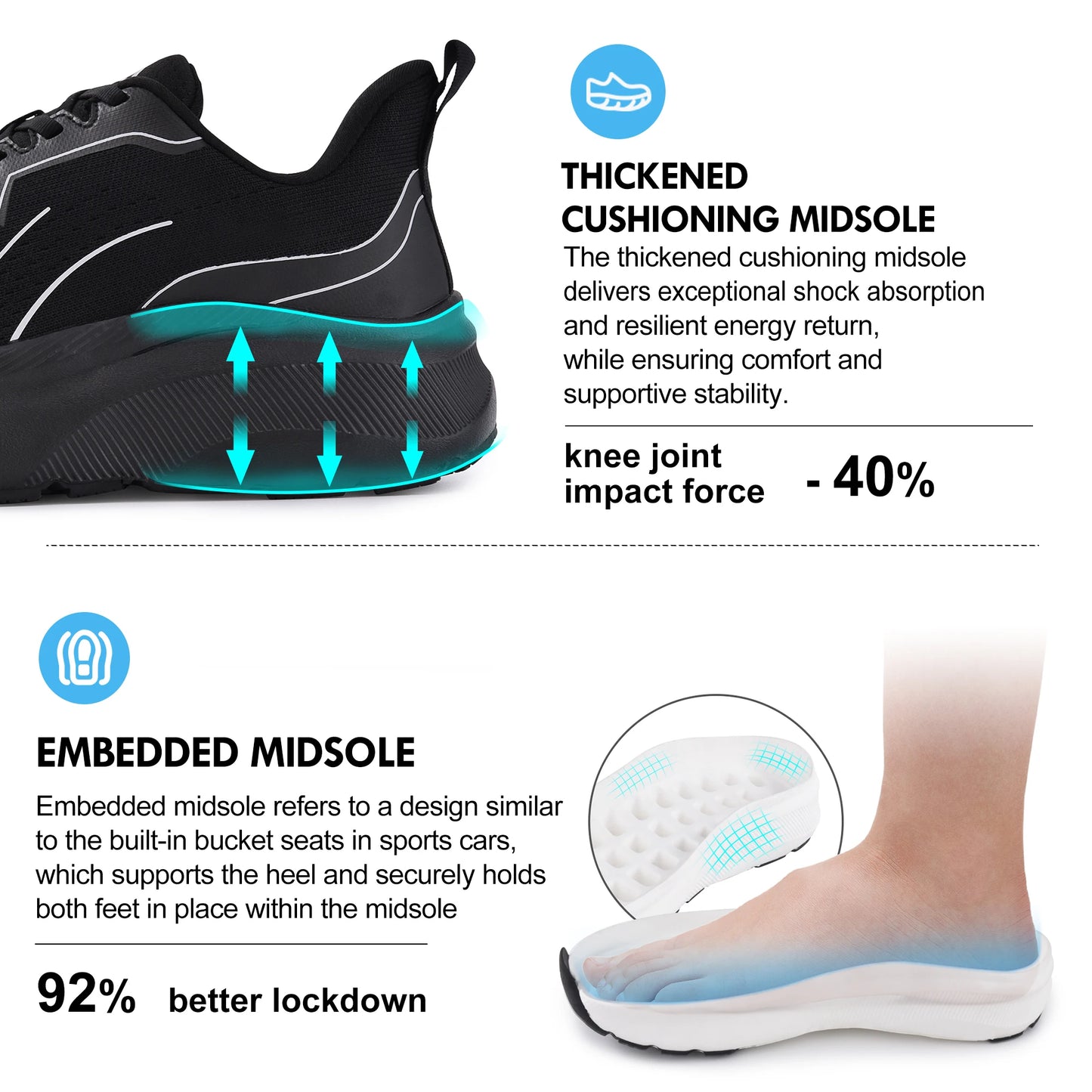 Men's Wide Toe Box Slip On Sneakers Breathable Canvas Shoes