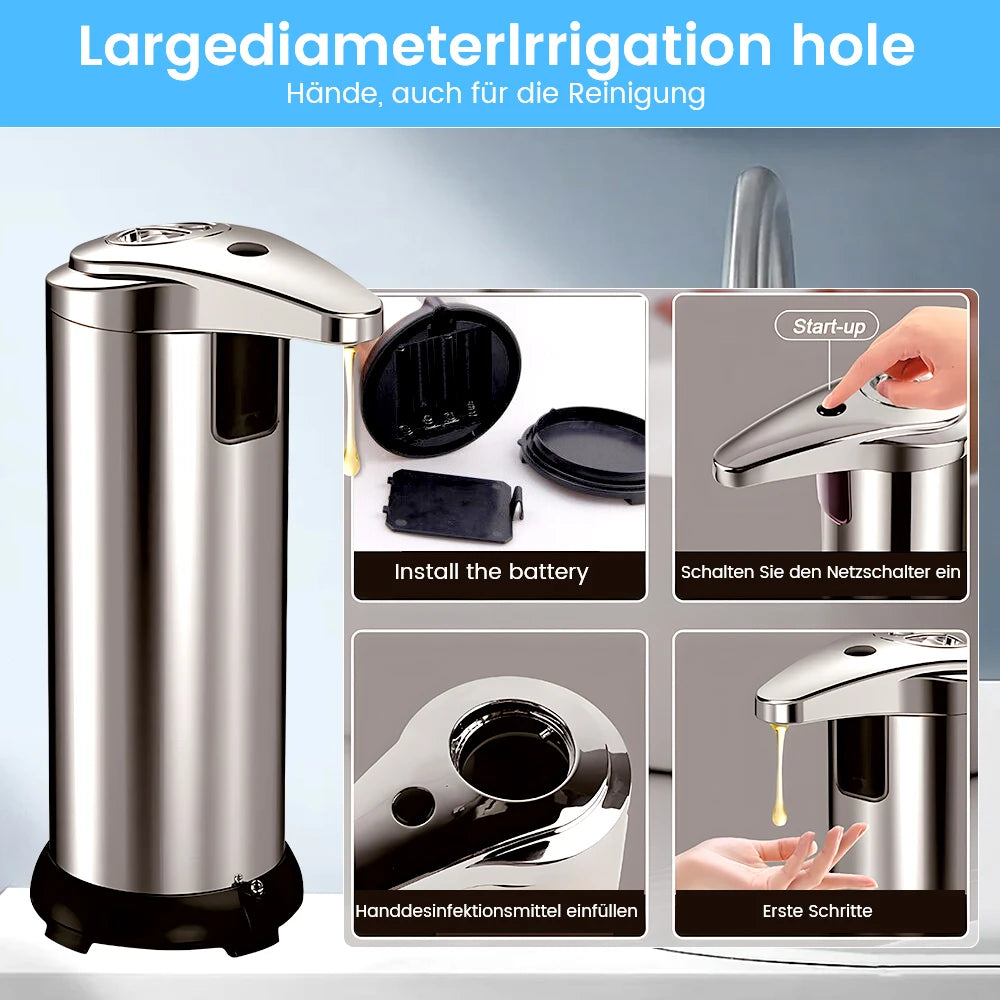 Automatic Touchless Stainless Steel Soap Dispenser With Infrared Sensor
