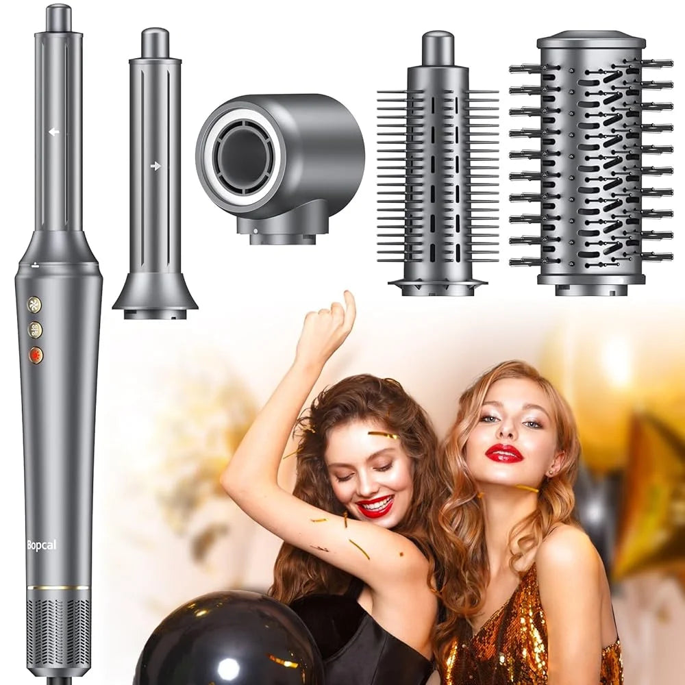 BOPCAL 5 In 1 Hair Dryer With Hot Air Comb And Curling Iron 1200W