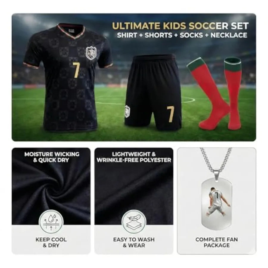 Soccer Jersey Set Uniform Kit Shirt Shorts Socks For Boys And Girls