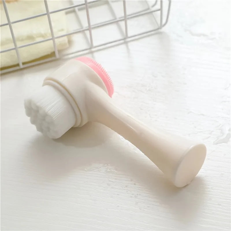 Soft Silicone Double Sided Facial Cleansing Brush For Exfoliation