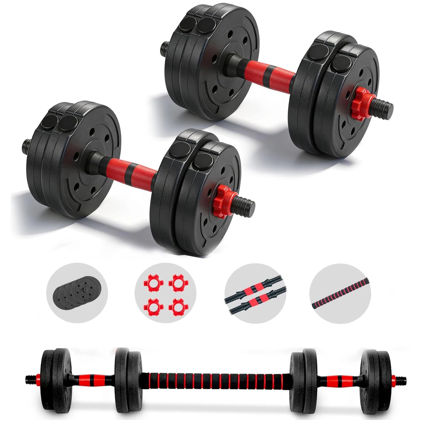 2 In 1 Adjustable Dumbbell And Barbell Set For Home Fitness