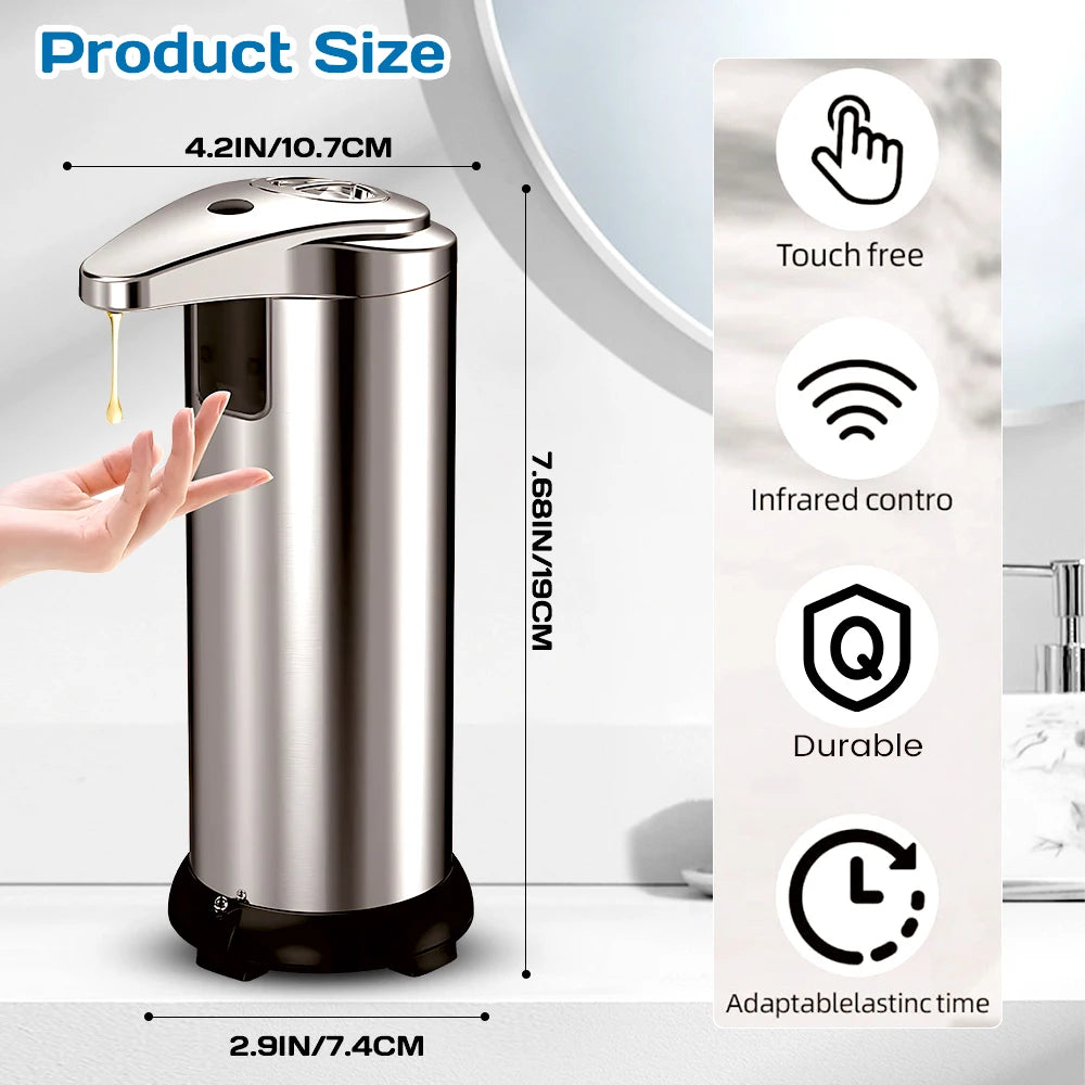 Automatic Touchless Stainless Steel Soap Dispenser With Infrared Sensor