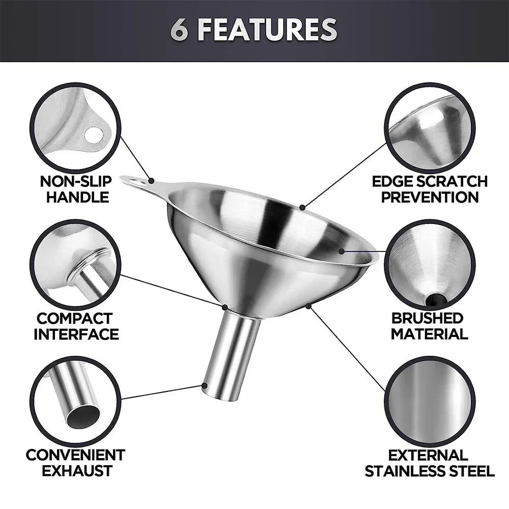 Stainless Steel Kitchen Funnels Set Food Grade for Filling Bottles