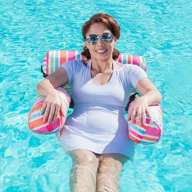 Joyfy Three Pack Inflatable Pool Loungers Hammock Chairs for Adults