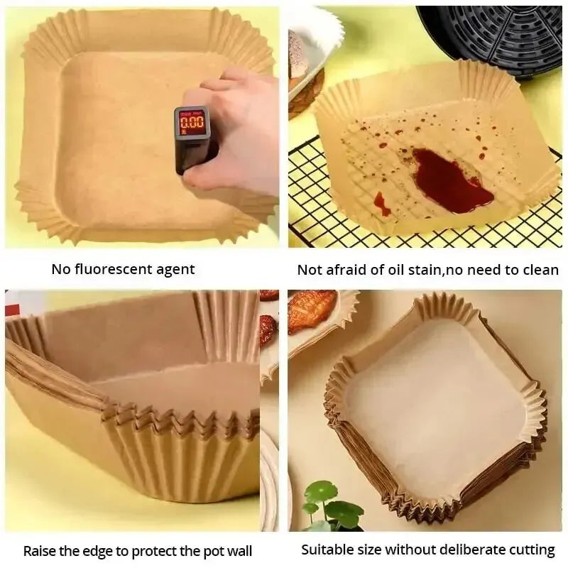 Air Fryer Disposable Paper Liners Non Stick Round