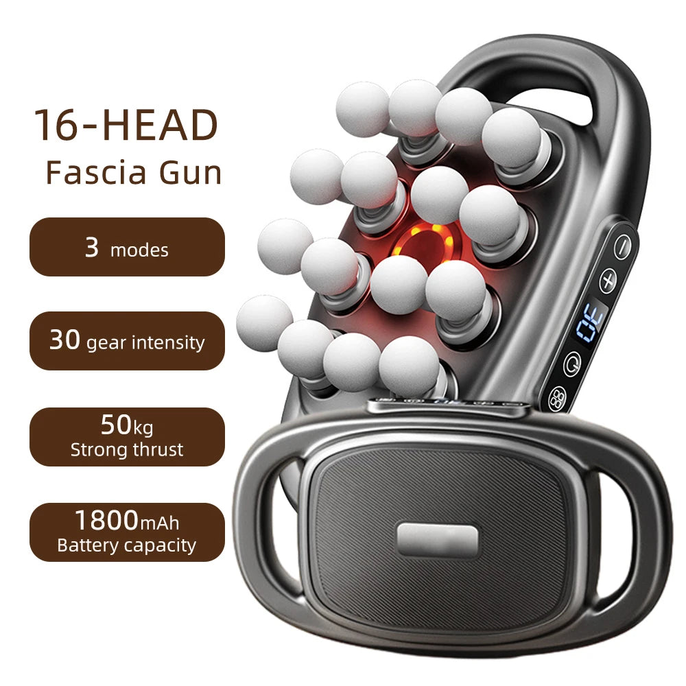 Foreverlily 16 Head Fascia Gun High Frequency Back Massager