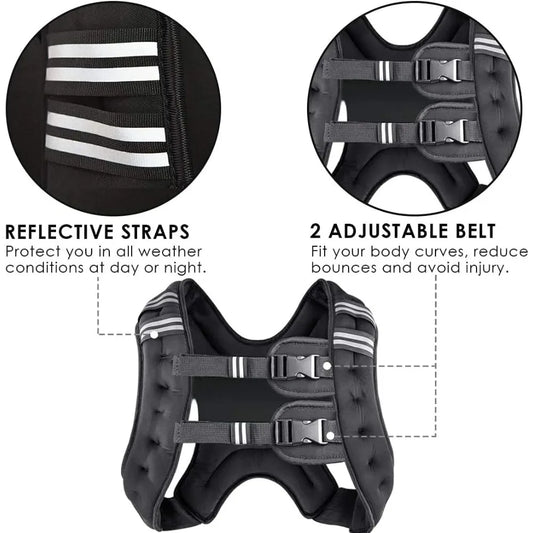 Adjustable Weighted Vest Reflective Stripe for Training and Cardio