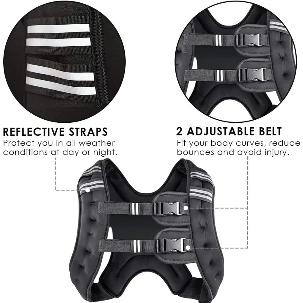 Adjustable Weighted Vest Reflective Stripe For Training And Cardio