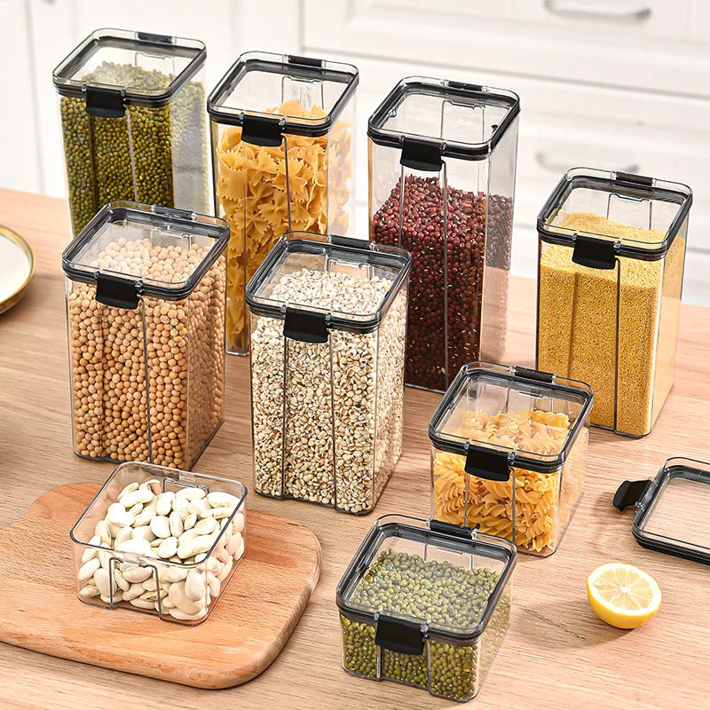 Sealed Acrylic Jars Kitchen Storage Organizer For Grains And Spices