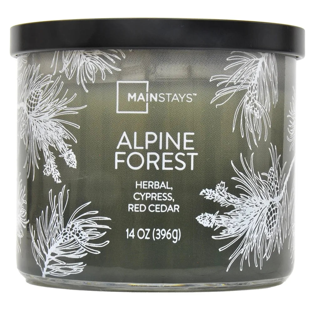 Alpine Forest Scented 3-Wick Ombre Wrapped Candle