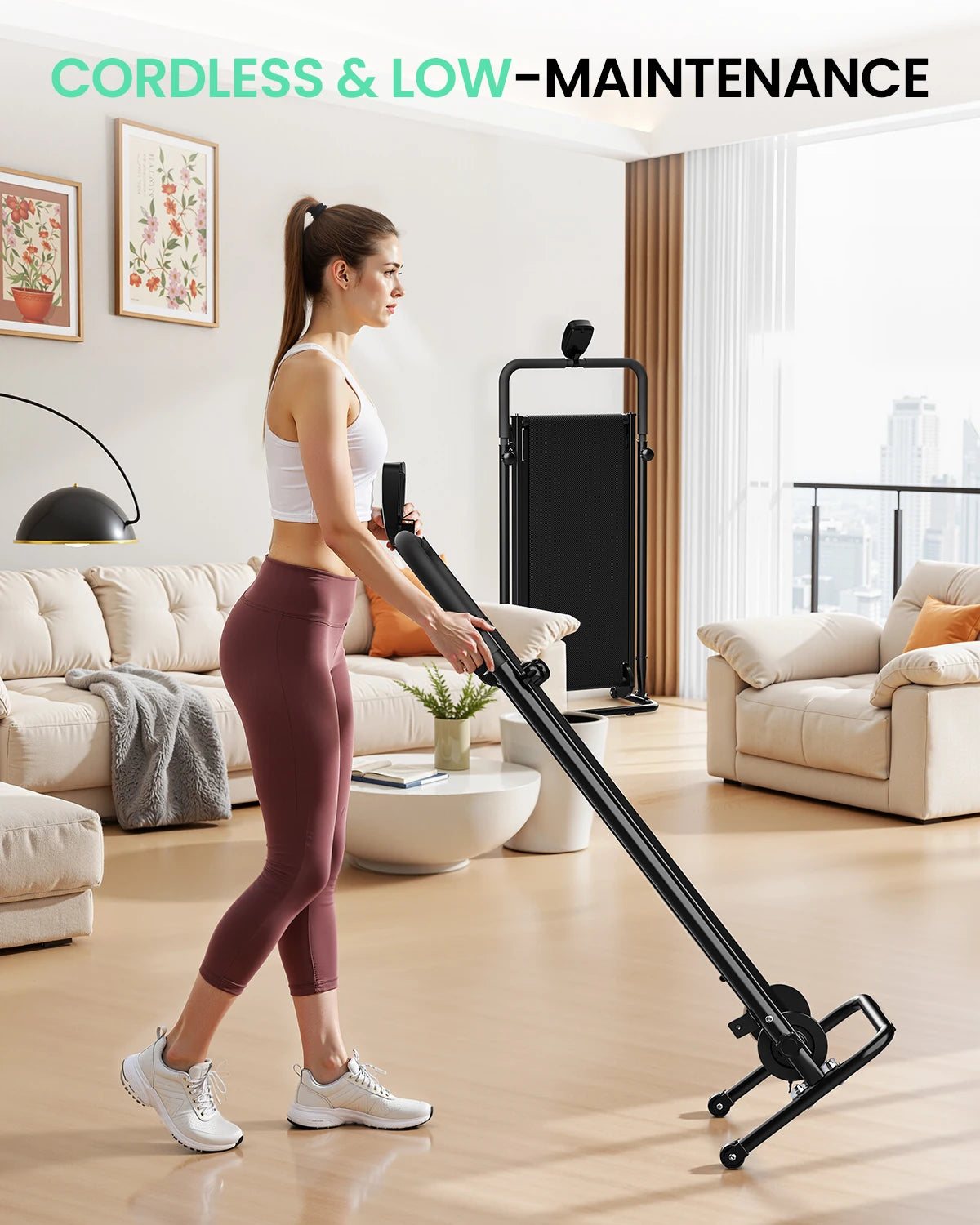 Akluer Motorless Treadmill With Adjustable Incline And Foldable Design