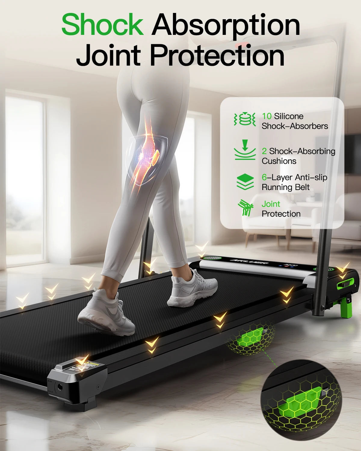 AKLUER Incline Desk Treadmill 2.5 HP With Remote LED Display