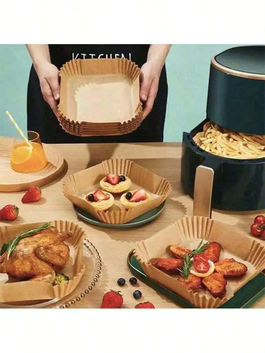 Disposable Air Fryer Baking Paper Square And Round Parchment Liners