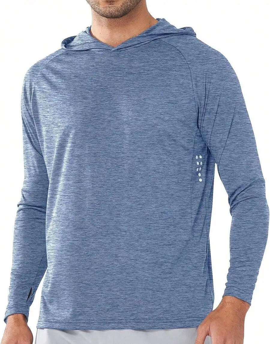 Mens UPF 50 Hooded Sun Protection Shirt Quick Dry Lightweight