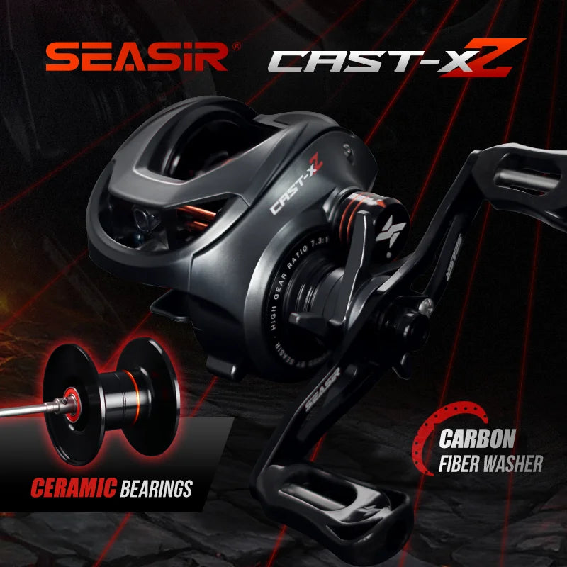 SeaSir Cast X2 Baitcasting Reel 7.3 To 1 Ceramic Bearings