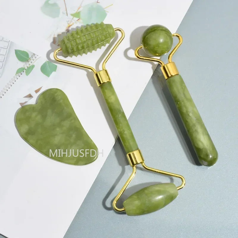 MIHJUSFDH Jade Roller Massager Gua Sha Set For Face And Body
