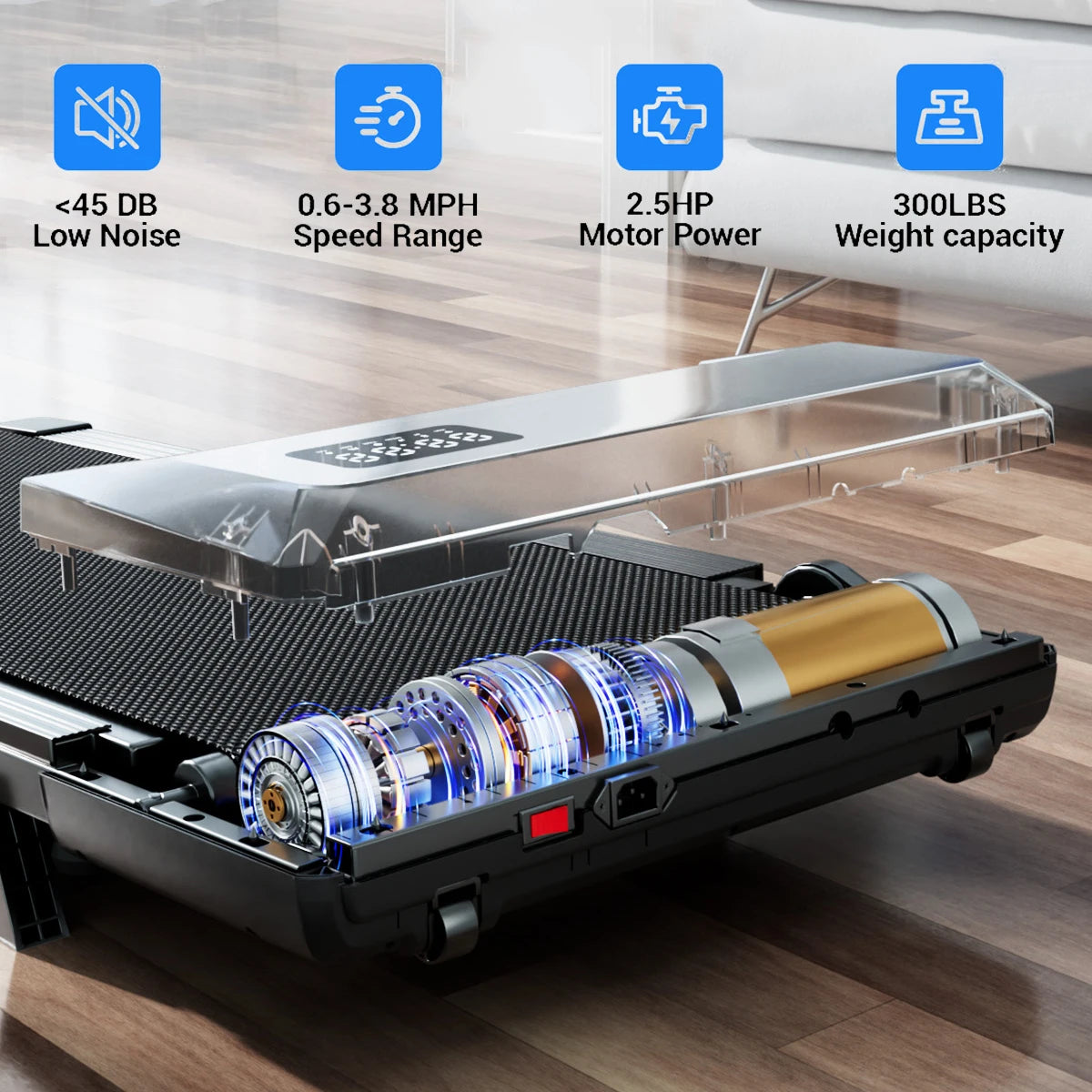 Superun Under Desk Treadmill Walking Pad 2.5 HP Quiet Bluetooth