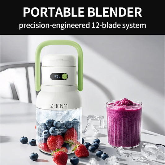 ZHENMI BPA Free Cordless USB Rechargeable Blender for Shakes and Smoothies