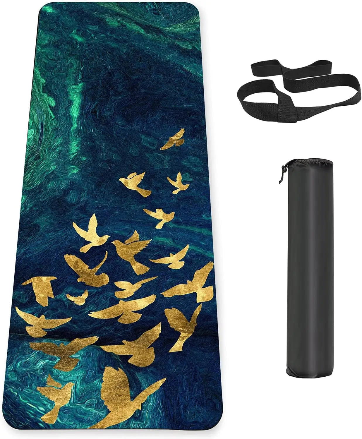 TPE Non-Slip Yoga Mat With Carrying Strap For Exercise