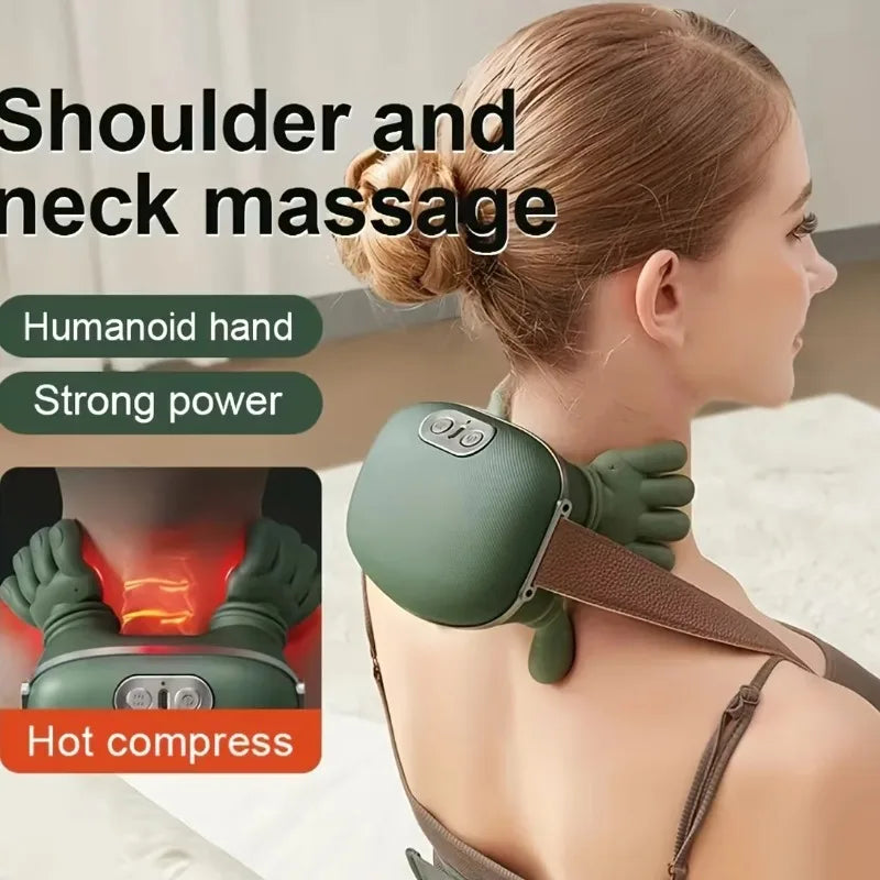 Neck Shoulder Massager Shiatsu Pillow Heat Wireless Rechargeable